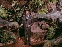 Walt Disney with dinosaurs, “Disneyland Goes to the World Fair” (1964)